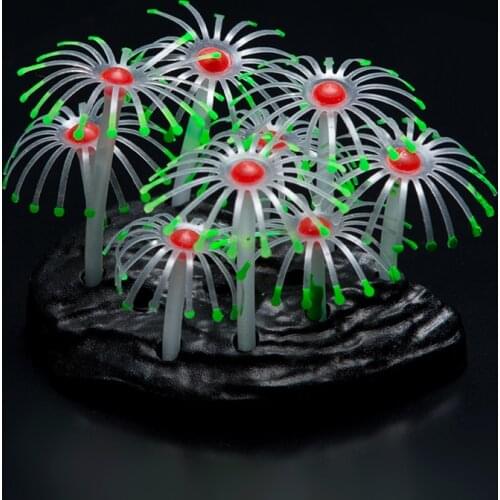 Multi Colors Silicone Artificial Simulation Coral Plant Ornaments Aquarium Fish Tank Fluorescent Effect Landscape Decoration