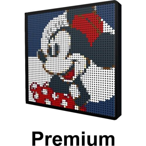 MOC Animal Mouse/Cat/Santa Claus/Christmas Deer Mosaic Painting DIY Bricks Sets Pixel Art Animation Decorative Blocks Model Toys