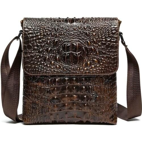 Genuine Leather Men Shoulder Bags Crocodile Briefcase Bags Men Crossbody Messenger Bag Men Leather Bags Bolsa Feminina