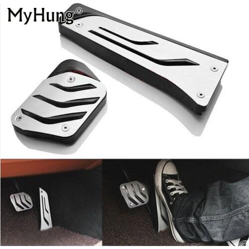 New No Drill Non slip Gas Fuel Brake Pedal Plate Pad 2pcs One Set AT For BMW All Model E46 E39 E90 E60 E36 E53 E30 E34 F10 F30