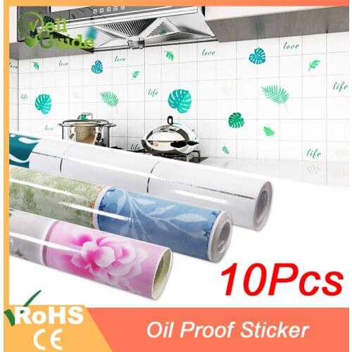 60cmx10Meter Wall Stickers Oil and Water Proof Wall paper Resistant Kitchen Bar Desktop DIY Home Decoration Marble Pattern 10M