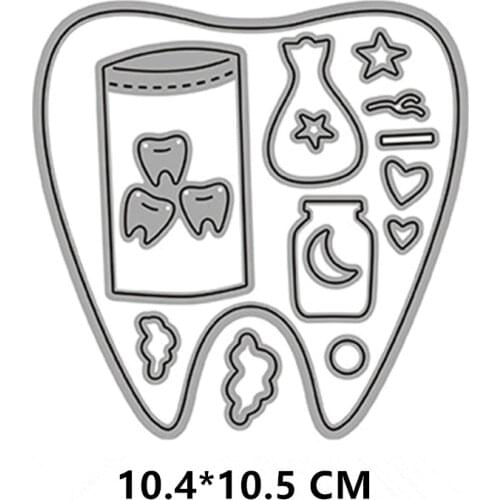 2021 New Tooth Fairy Cutting Dies DIY Scrapbooking Embossing Paper Photo Frame Stamps Crafts Template Mould Stencils