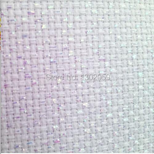 New Cross Stitch Embroidery White 11CT 50X50cm Filamentary Silver Metal Wire Fabric Aida Cloth Canvas