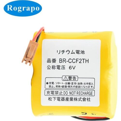 New 6V 5000mAh Replacement Battery For FANUC BR-CCF2TH PLC CNC System Controlled Acumulator 2 Wire Broun Plug