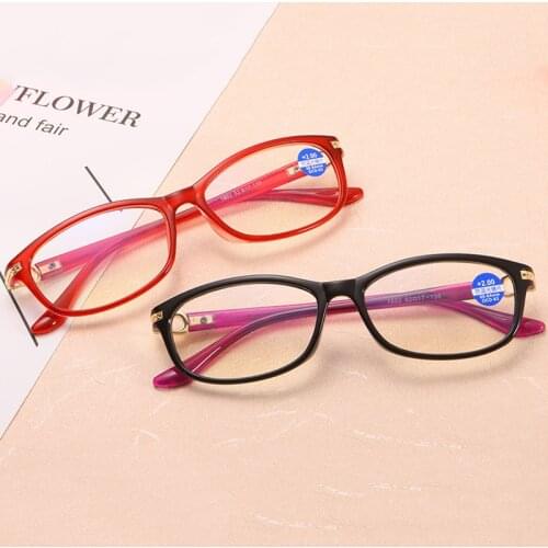 Elegant Men Anti-Blu-Ray Reading Glasses Women Wine Red Female Presbyopia Eyeglasses PC Frame TR Coating Film 1.0-4.0 R263