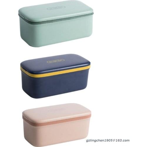 P8DE Ice Cube Tray with Lid 64 Compartments Ice Cube Box Mould Double Layer Silicone Mold