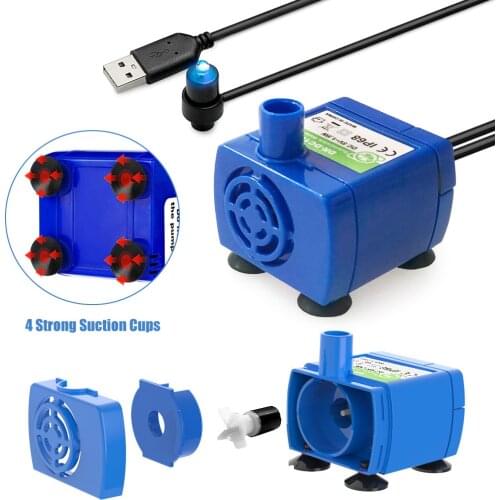 Water Pump LED Light Pet Cat Water Fountain Motor Replacement Pet Accessories for Cat Flowers Drinking Bowl Water Dispenser