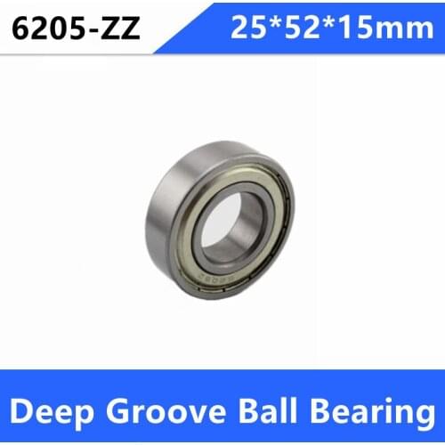 50pcs/lot 25x52x15mm 6205ZZ 6205Z 6205 Z ZZ 25*52*15mm Double metal cover Deep Groove Ball bearing