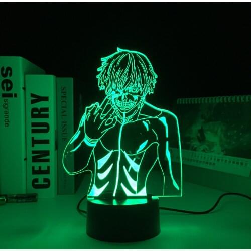 Tokyo Ghoul Anime 3D LED Night Light Ken Kaneki for Cool Child Birthday Gift Home Decoration Nightlight Acrylic Table Lamp