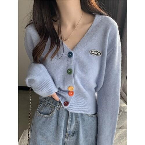 Sweater women loose outer wear autumn and winter 2020 new spring and autumn hyuna style short knitted cardigan jacket top