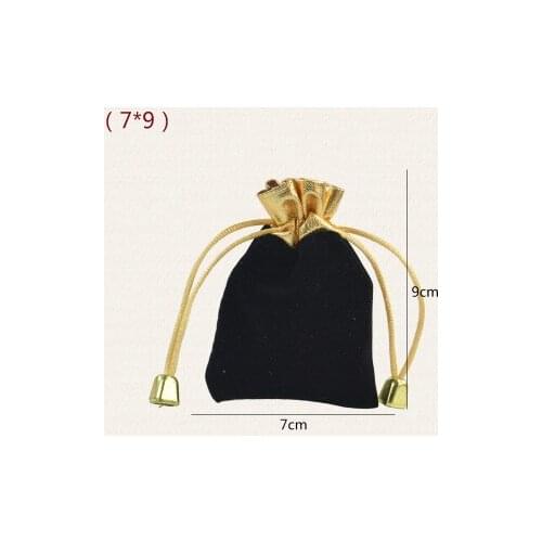 High Quality Wholesale 50pcs/lot 7x9cm Red and Black Velvet Bags Drawstring Pouches Jewelry Bags Gift Bags