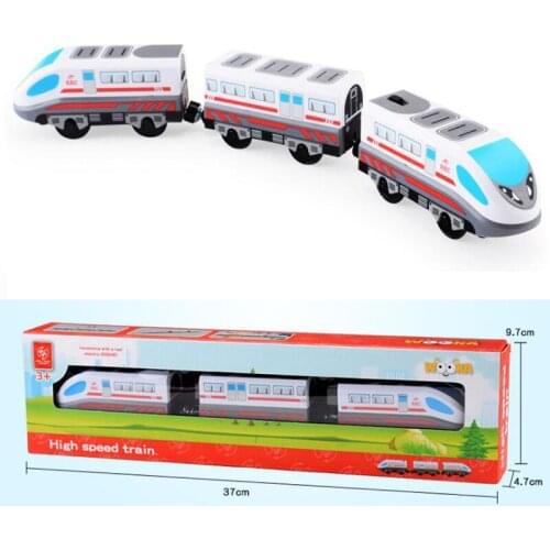 W124 Free Shipping RRC EMU Electric Train Set Wooden rail car toy Children transport toy Compatible with wooden rail