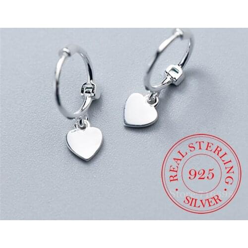 Womens Fashion 925 Sterling Silver Small Heart Earring Drop Earrings For Young Girls Teen Wedding Gift Jewelry Brincos eh1251