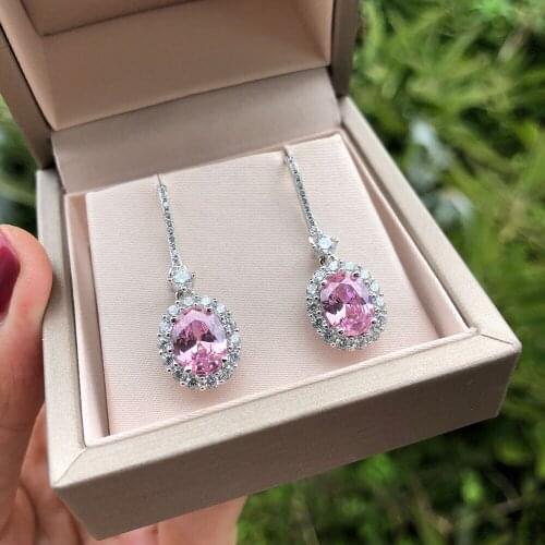 Fashion Luxury Brand S925 Sterling Silver For Women Goddess Ladies Five Flowers Party Wedding Color Pendant Stud Earring Jewelry