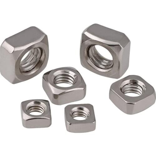 10/20/50pcs DIN557 GB39 M3 M4 M5 M6 M8 304 stainless steel Square Nut Four square nuts