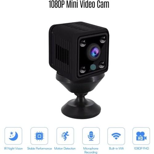 1080P Mini Camera Video Cam Full HD Camcorder 155° Wide Angle IR Night Vision Motion Detection for Home Security Monitoring