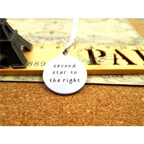 3pcs/lot Fashion stainless steel necklace "second star to the right" Pendant necklace Jewelry Gift more style for choosing