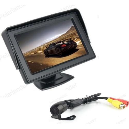 4.3" inch TFT LCD Display Car Monitor 2-channel video input with 170 Degree Waterproof Rear View reverse Camera