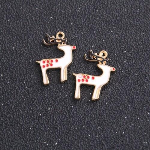 4pcs 18*25mm Alloy Metal Black Drop Oil Lucky Elk Sika Deer Charms For DIY Bracelet Necklace Jewelry Making