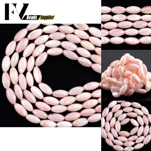 5*10mm Natural Shell Stone Beads Rice Pink Shape Loose Spacer Beads For Jewelry Making Diy Bracelet Necklace Accessories 15inch