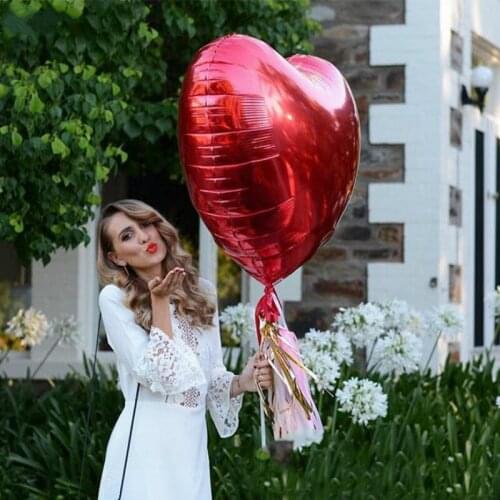 50pcs 75cm Big Red Heart Shape Foil Balloons Inflatable Helium Balloon Birthday Party Wedding Valentines Day Decoration Globos