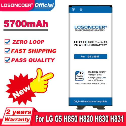 5700mAh BL-42D1F Battery For Original LG G5 Battery H868 H860N H860 US992 F700L F700S H831 F700K H850 H830 H820 VS987 LS992