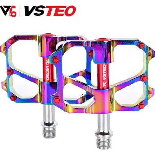 Aluminum Ultra Light Bicycle Pedal CNC mtb road Mountain pedal sealed bearing 100*105*15mm BIke Pedal rainbow,red,black,gold
