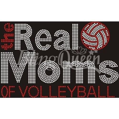 BlingQueen 25PCS/LOT Iron On Korean Rhinestone Transfers Volleyball Design