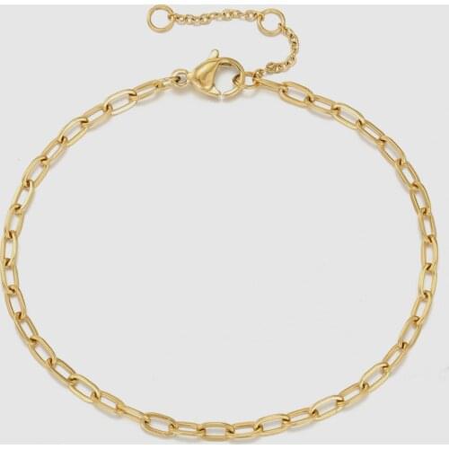 Minimalist Design Bracelet 316L Stainless Steel Gold Color Chain Bracelet for Women Jewelry Gift New