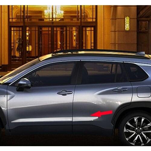 For Toyota Corolla Cross XG10 2020 2021 Side Door Body Molding Strips Stickers Decoration Cover Trim Car Styling Accessories