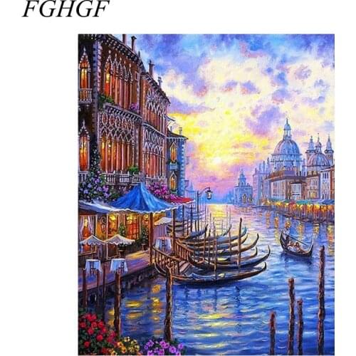 FGHGF Frameless Cartoon Story DIY Digital Oil Painting By Numbers Landscape Handpainted Acrylic Paint Picture Wall Art