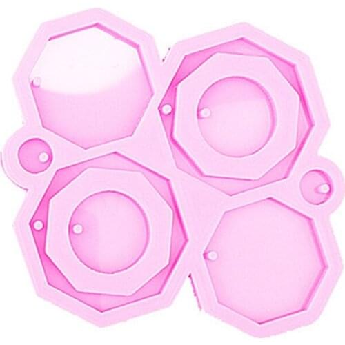 J60E Geometry Earrings Epoxy Resin Mold Keychain Ear Drops Dangle Pendant Silicone Mould DIY Crafts Jewelry Necklace Casting
