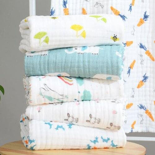 Cotton Bamboo Baby Blanket Newborn Blankets Bath Gauze Infant Toddler Swaddle Wrap Sleepsack Stroller Cover 105*105CM