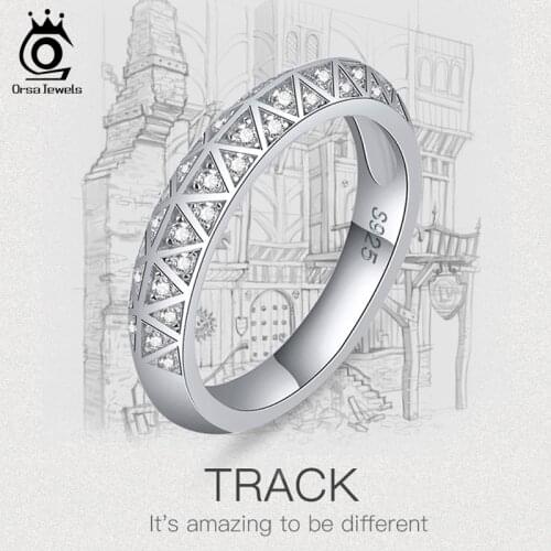 ORSA JEWELS Original Unique 925 Silver Eternity Wedding Band Engagement Ring for Women Ladies Sterling Silver Ring Gift SR246