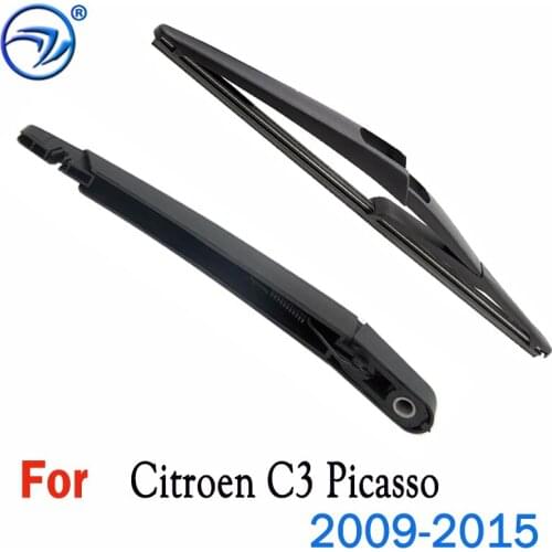 Wiper 12" Rear Wiper Blade & Arm Set Kit For Citroen C3 Picasso 2009 - 2015 2014 Windshield Windscreen Rear Window