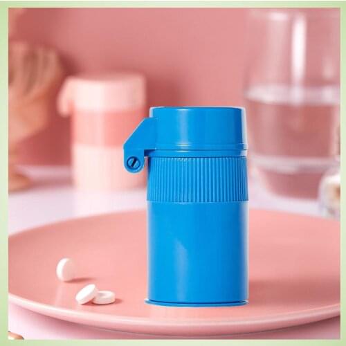 Multifunctional Medicine Cutter Bottle Pill Box Crusher Pulverize Case Portable Grinder Splitter Drug Organizer Dispenser