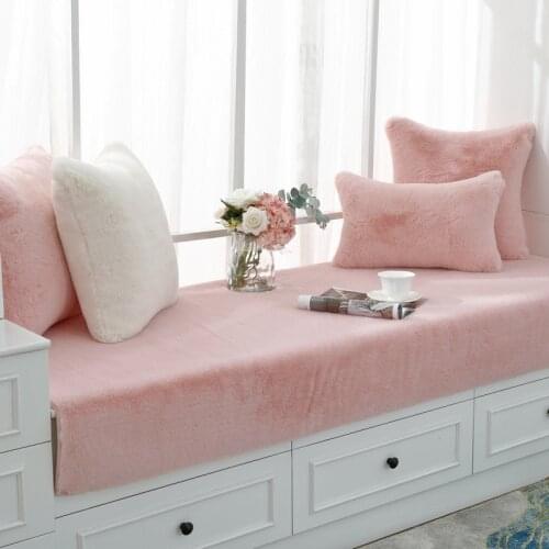 Pink Sheepskin Shaggy Thick Plush Cushion Sofa Window Blanket Balcony Mat Soft Fluffy Faux Fur Tatami Carpet Modern Area Rugs