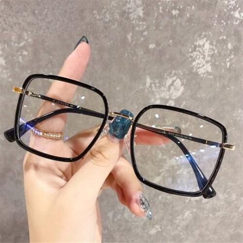 Big Frame Square Anti-blue Light Glasses Frame Oversized Computer Eyewear Frame For Women&Men Square Optical Glasses Eyeglasses