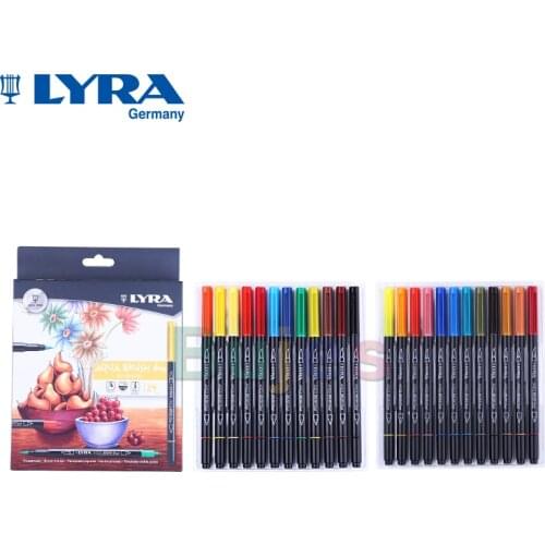 Original Germany lyra double head color box oil marker water pen 12 / 24 color water color promarker for students art supplies