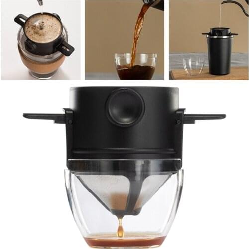 Portable Folding Coffee Filter Reusable Drip Coffee Holder Funnel Baskets Practical Tea Infuser and Stand Coffee Dripper