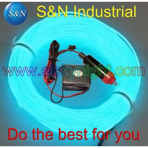 DC12V el wire controller/driver/inverter with cigar plug +3meter ice blue el wire/ strip for car decoration fast free shipping