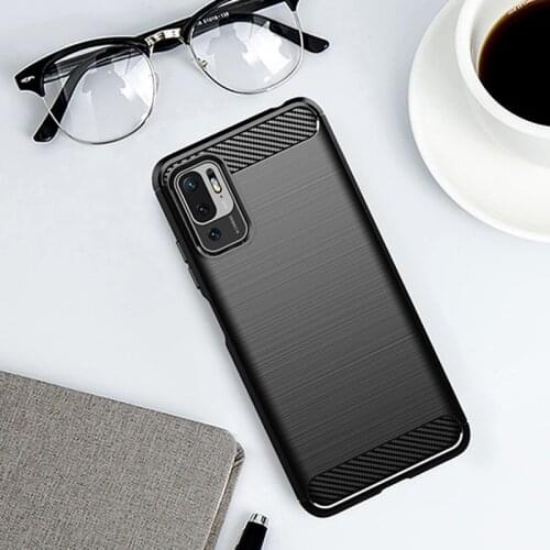 For Xiaomi Poco M3 Pro 5G Case Carbon Fiber Shockproof Silicone Cover for Xiaomi Poco M3 Pro Case for Xiaomi Poco M3 Pro Poco F3