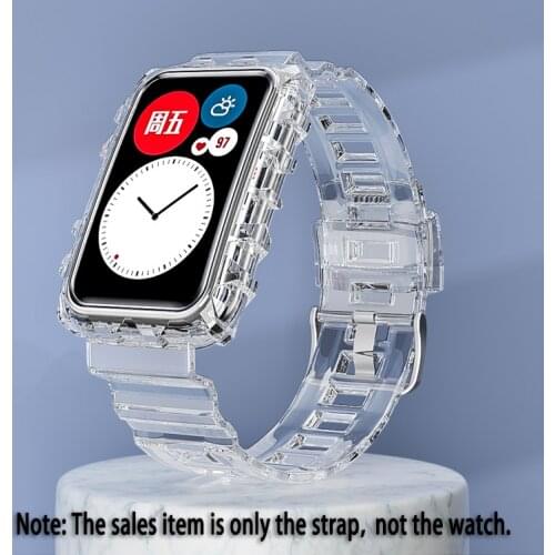 Transparent Sport Strap For HUAWEI Watch Fit Honor Band 6 Crystal Clear bracelet With Rugged Bumper Case Watch Fit Strap