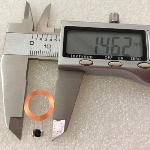 RFID 13.56MHz ISO14443A S50 COB and coil diameter 15mm 100pcs/Lot