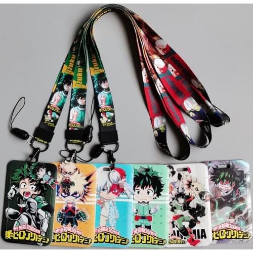 G2127 Anime Hero Academy Neck Strap Lanyard for key Phone USB DIY Hang Rope With Card Holder