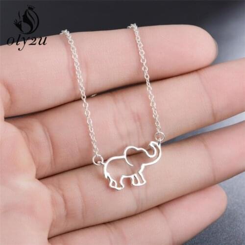 Oly2u Hot Vintage Elephant Pendant Necklace Choker Necklace Bohemia Bijoux Collares Bar Necklace Animal Jewelry Collar