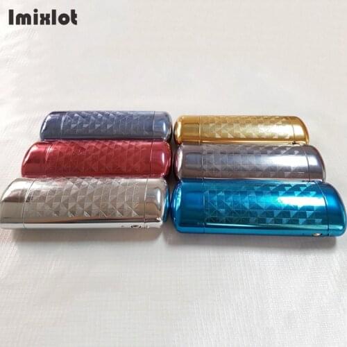 High Quality Hard Metal Aluminum Lattice Glasses Case Capsule Flip Top Eyeglasses Case Protector For Glasses Storage Tools