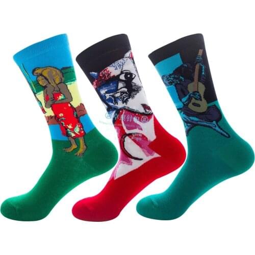 Women Long Sock Cartoon Print Creative Fashion Personalized Novelty Men Women Socks Winter Warm Comfortable Cotton Socks