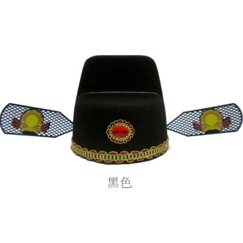 02 Traditional Chinese style Adult childrens champion hat, black gauze hat, bridegrooms official hat, opera hat props