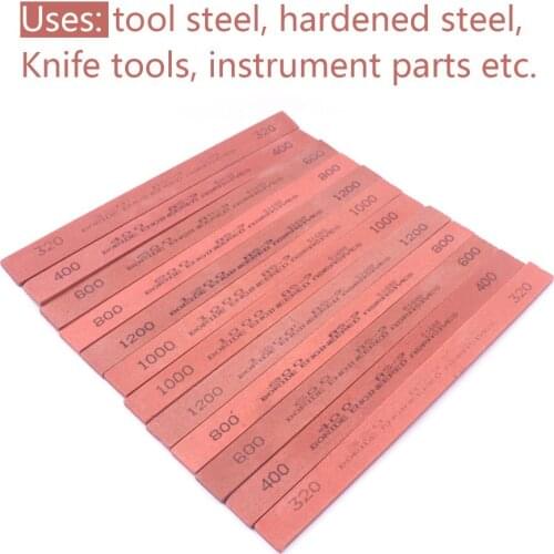 12Pcs 320# -1200# grit Oil Stone White Corundum Whetstone for Jade Knife Sharpener Sharpening Polishing Tool 2pcs Per grit